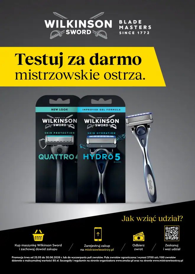 Loteria Wilkinson Sword "Testuj za darmo mistrzowskie ostrza"