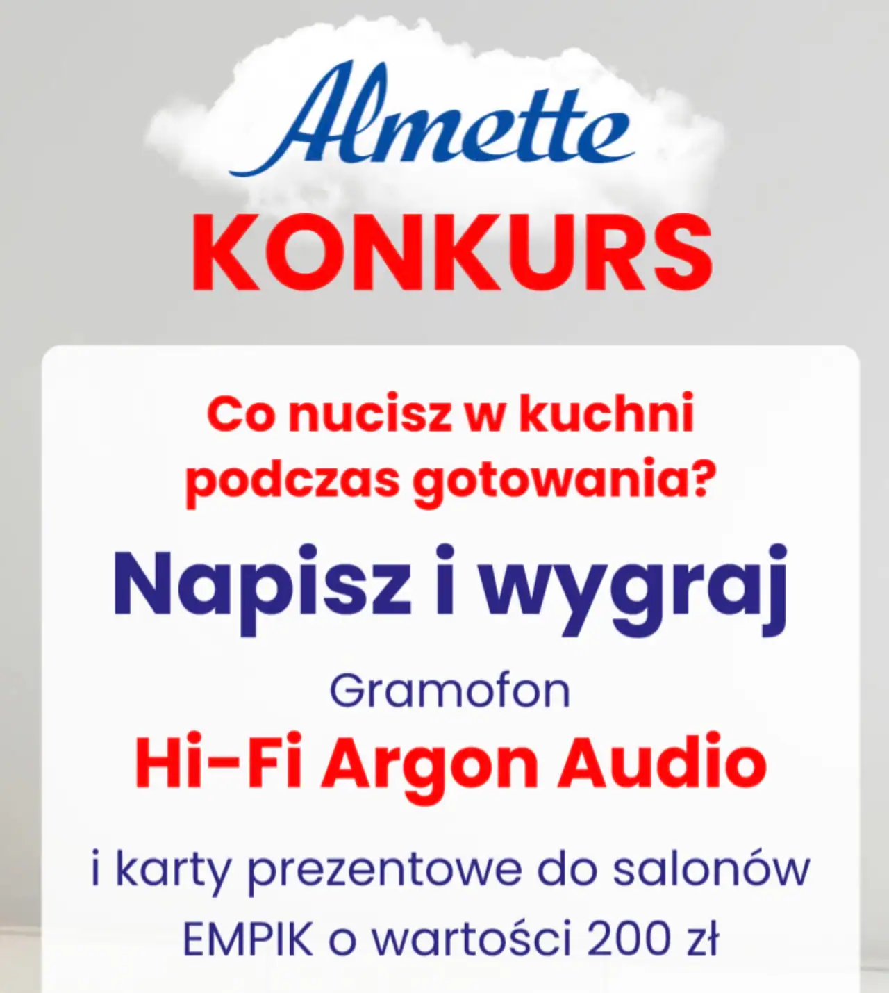 Konkurs Almette "Jaki jest Twój ulubiony kuchenny przebój?"