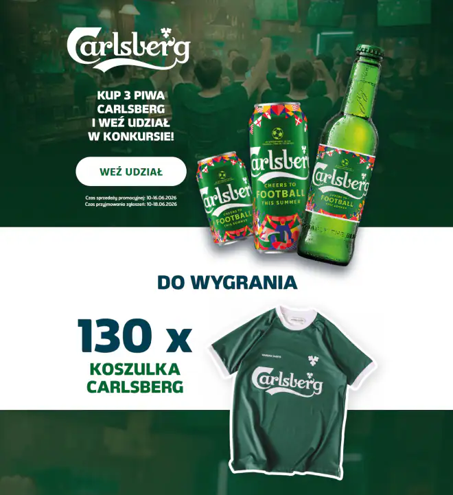 Konkurs Carlsberg x Żabka "Kup piwa i wygraj"