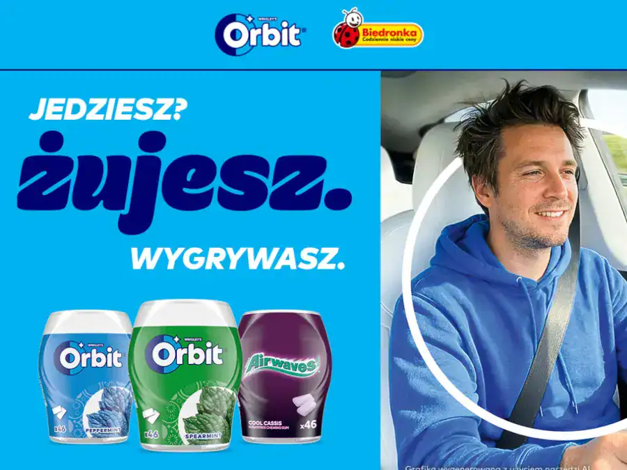 Konkurs Orbit x Biedronka "Jedziesz? Żujesz, wygrywasz"