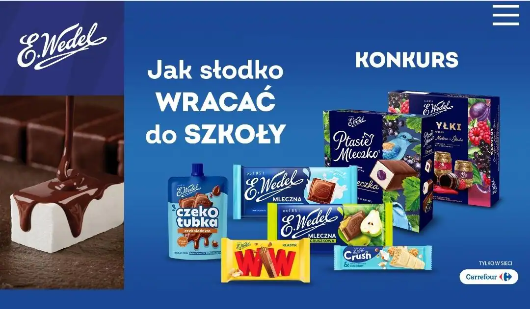 Loteria W.Wedel x Carrefour „Jak słodko wracać do szkoły”