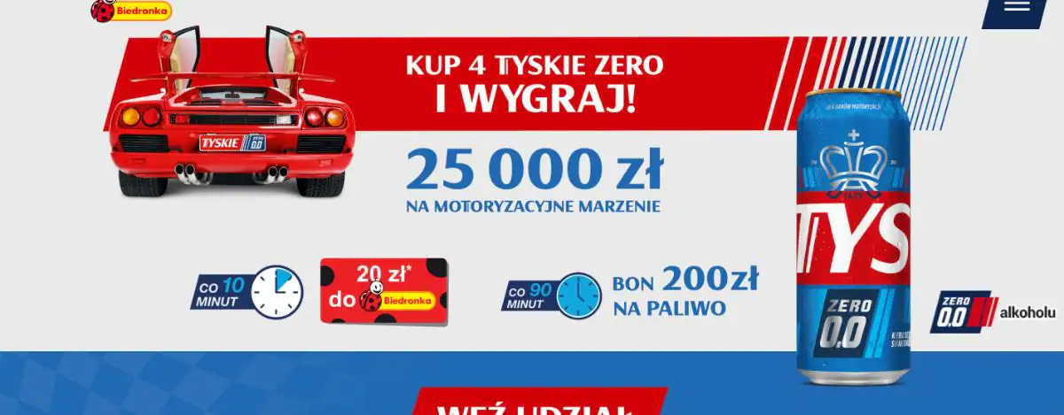 Konkurs Tyskie x Biedronka Zero x Biedronka „Tyskie Zero w Biedronce”
