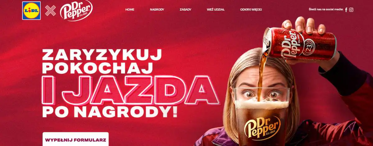 Konkurs Dr Pepper x Lidl „Zaryzykuj, pokochaj, i jazda po nagrody”