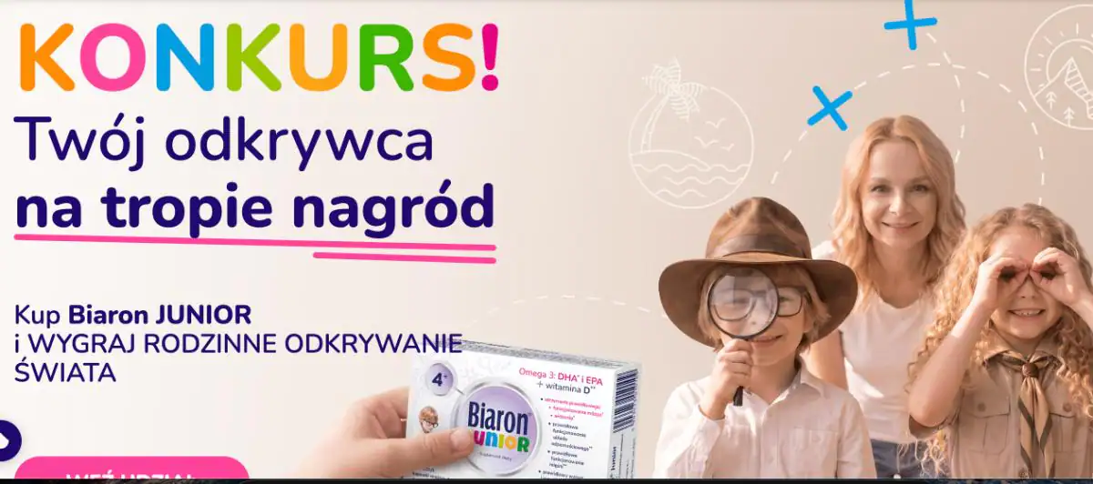 Konkurs Biaron JUNIOR 4+ „Twój odkrywca na tropie nagród”