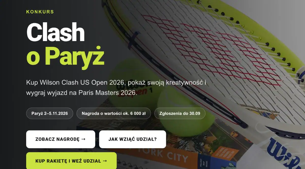 Konkurs Strefa Tenisa „Clash o Paryż - wygraj wyjazd na Paris Masters 2026” — tło