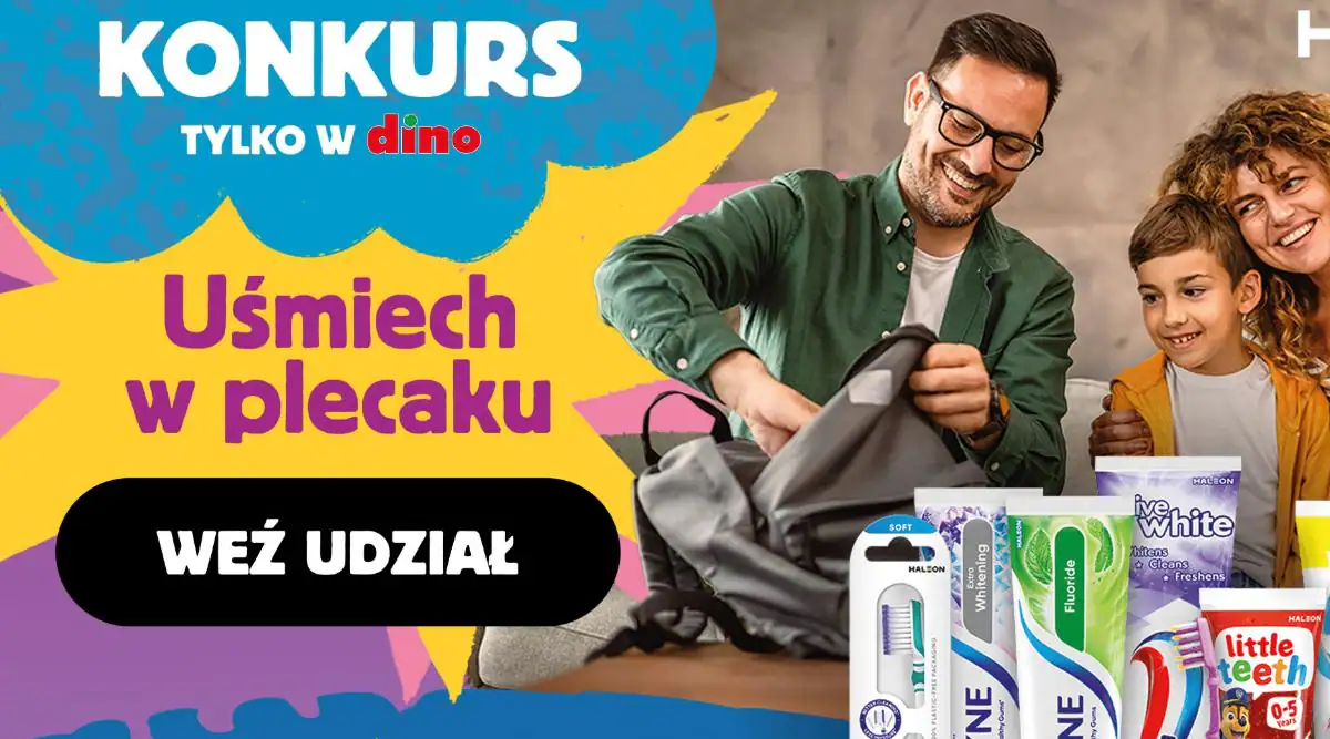 Konkurs Aquafresh x Dino „Uśmiech w plecaku”