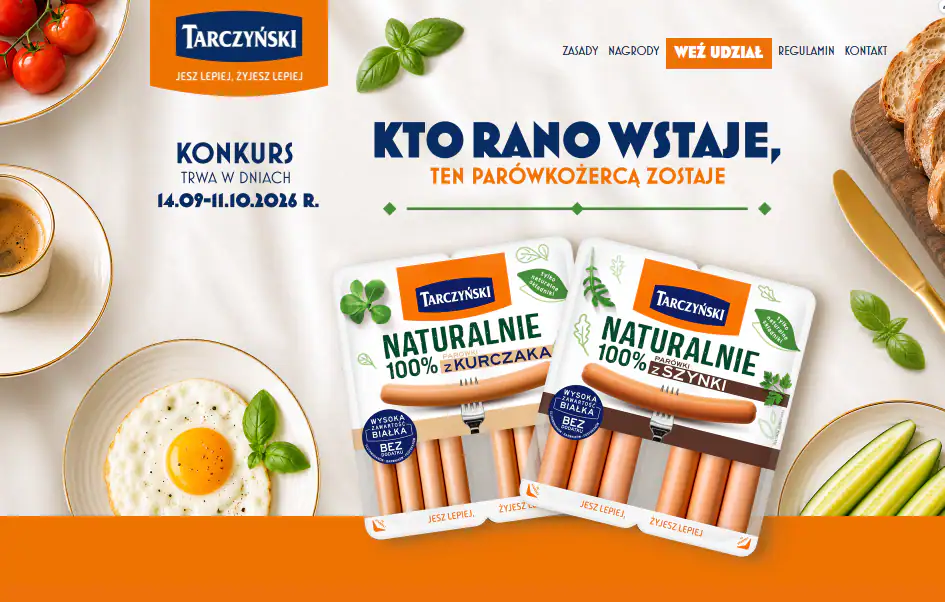 Konkurs Tarczyński x BIEDRONKA „KTO RANO WSTAJE, TEN PARÓWKOŻERCĄ ZOSTAJE” — tło