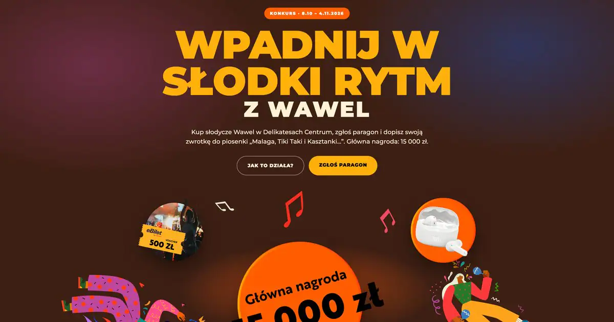 Konkurs Wawel x Delikatesy Centrum „Wpadnij w słodki rytm z Wawel”