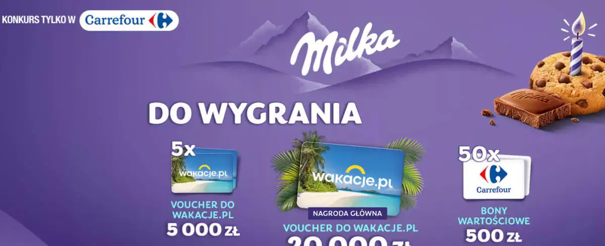 Konkurs Milka x Carrefour „Świętuj urodziny z Milka”
