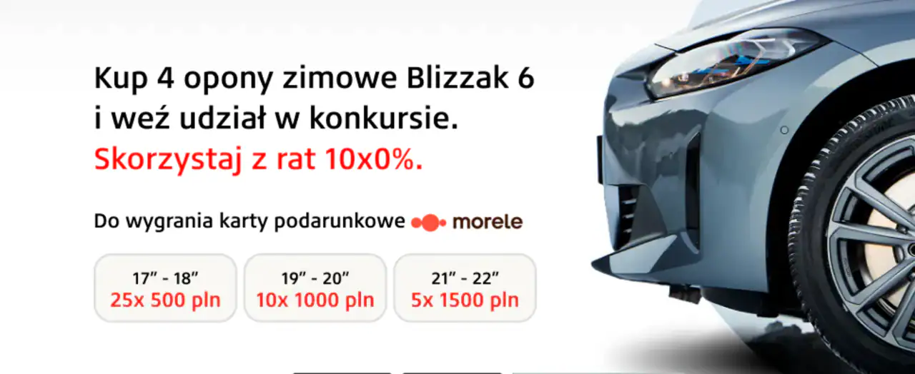Konkurs Bridgestone x Oponeo „Kup komplet opon Blizzak 6 i zgarnij atrakcyjną nagrodę”