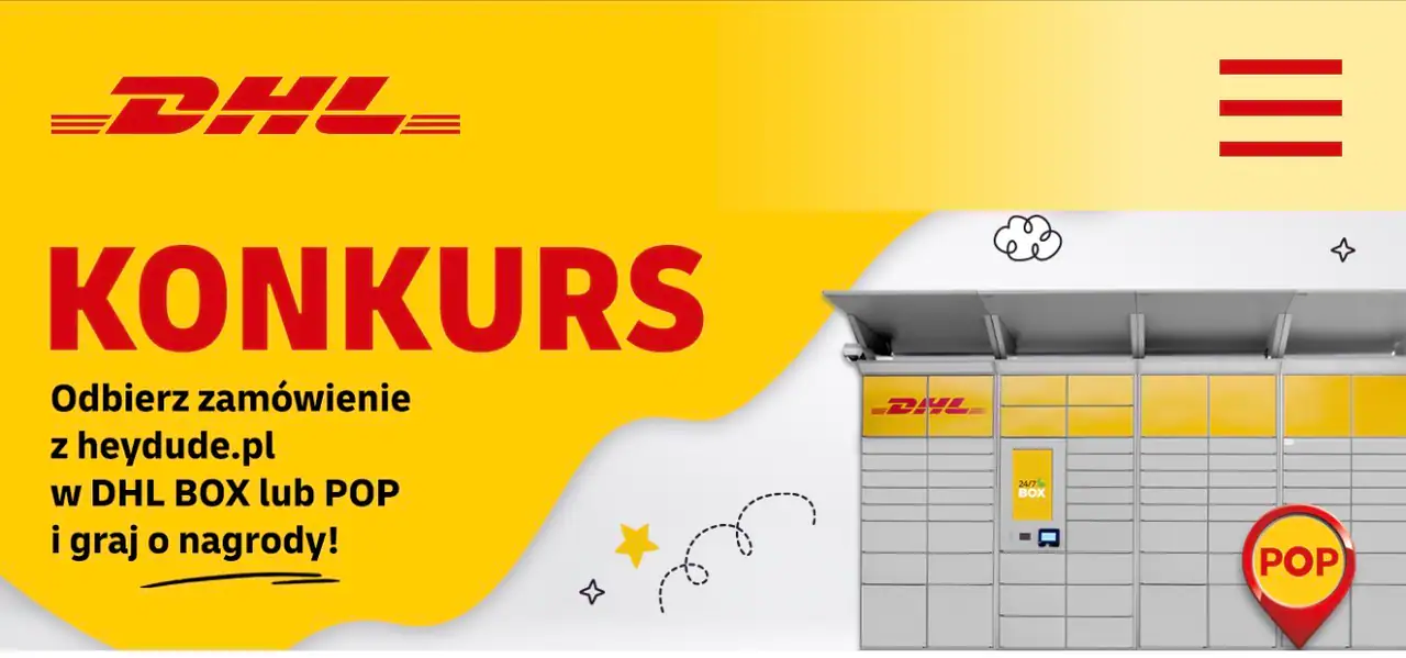 Konkurs Heydude „Wygodne odbiory z Heydude w DHL BOX i POP”